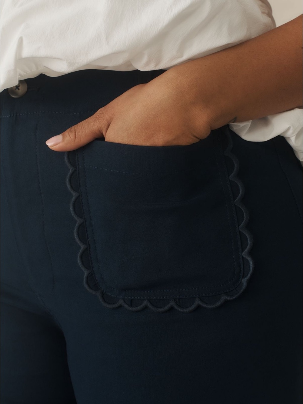 Anthropologie The Colette Scallop High-Rise Wide Leg Pants w/Magic Fabric! - Picture 8 of 15